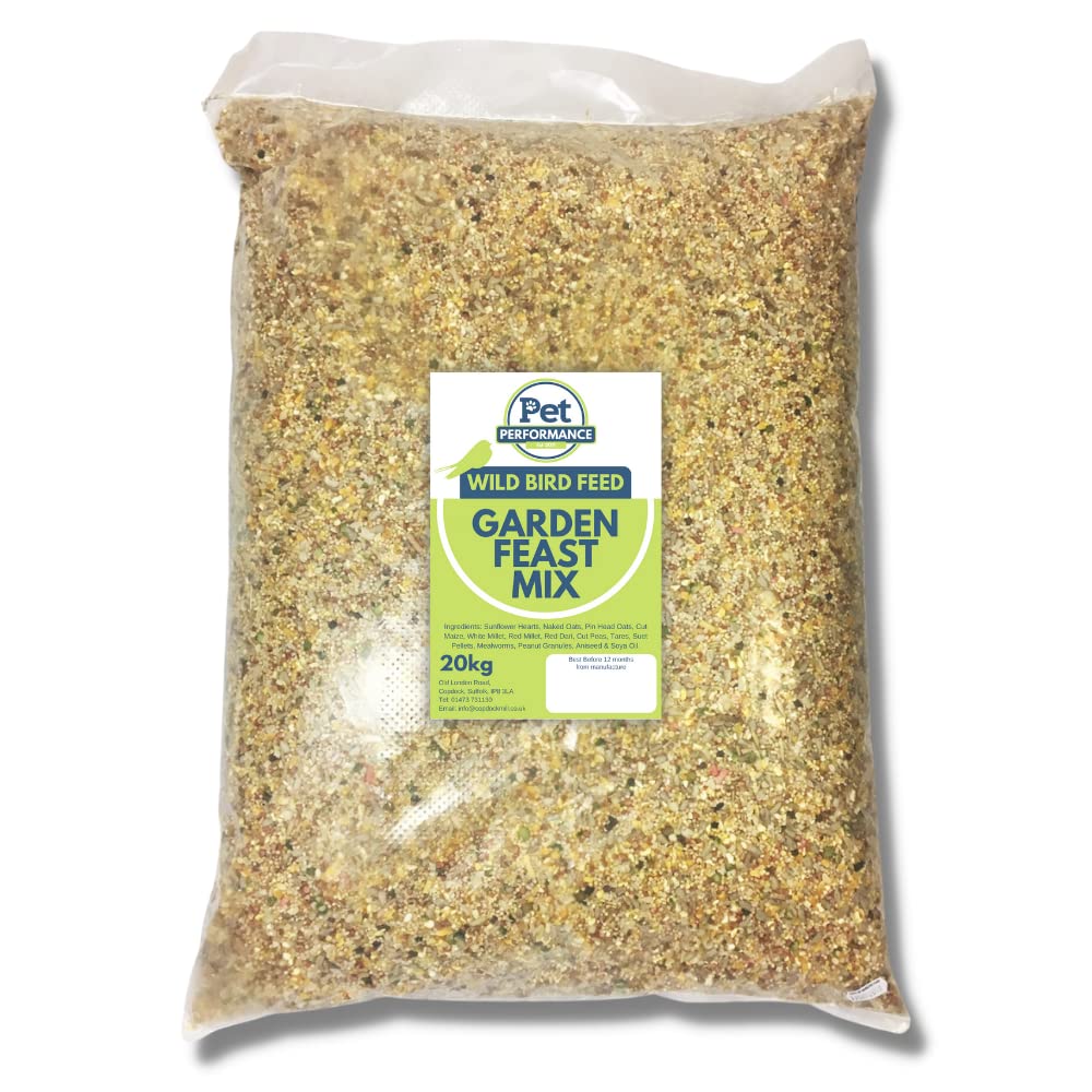 Pet Performance Garden Feast Wild Bird Seed Mix 20kg | Suet & Mealworms