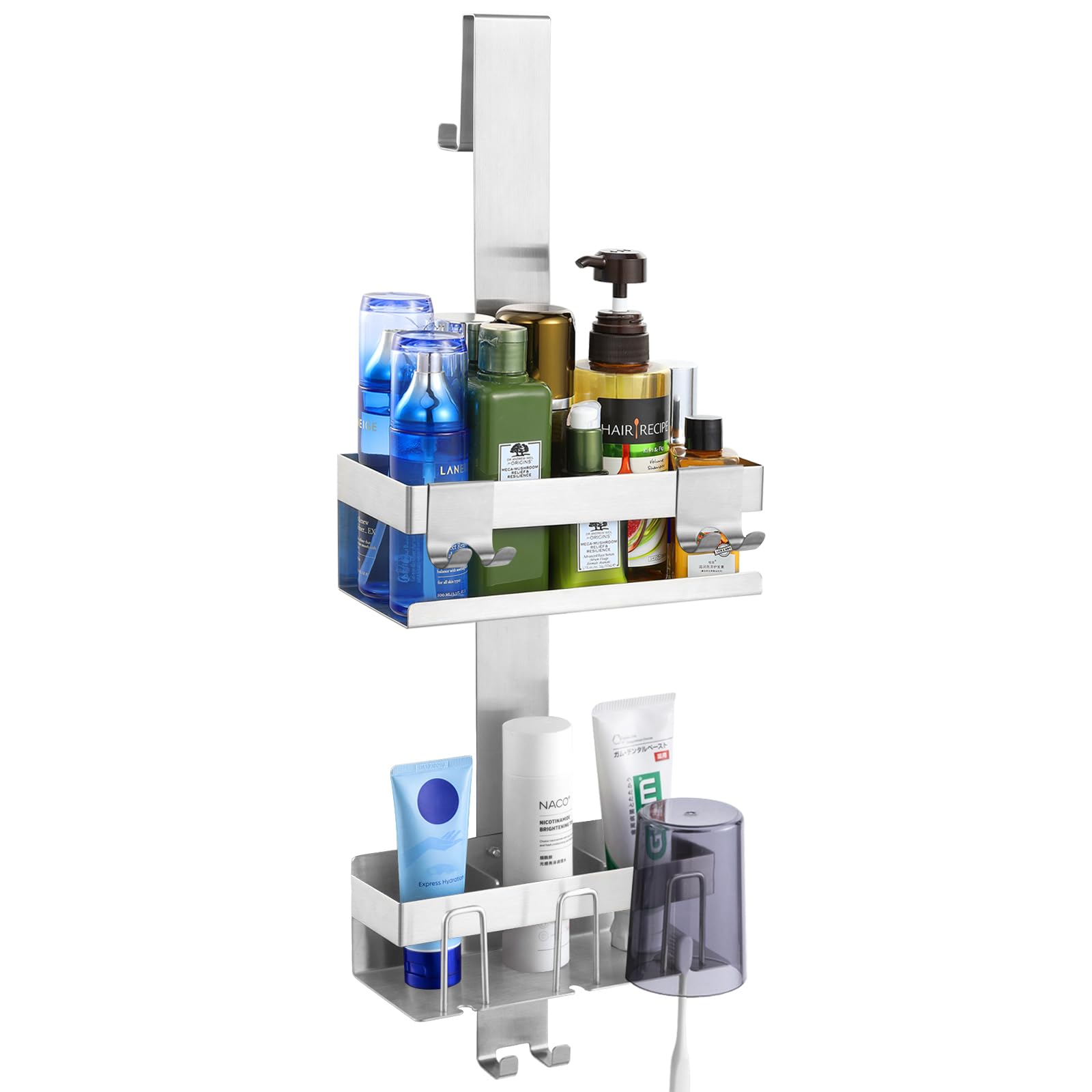 Emibele 2-Tier Hanging Shower Caddy | Rust-Proof Stainless Steel Shelf