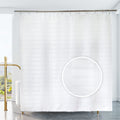 Jolof Store White Jacquard Fabric Shower Curtain - 71 x 67 Inches