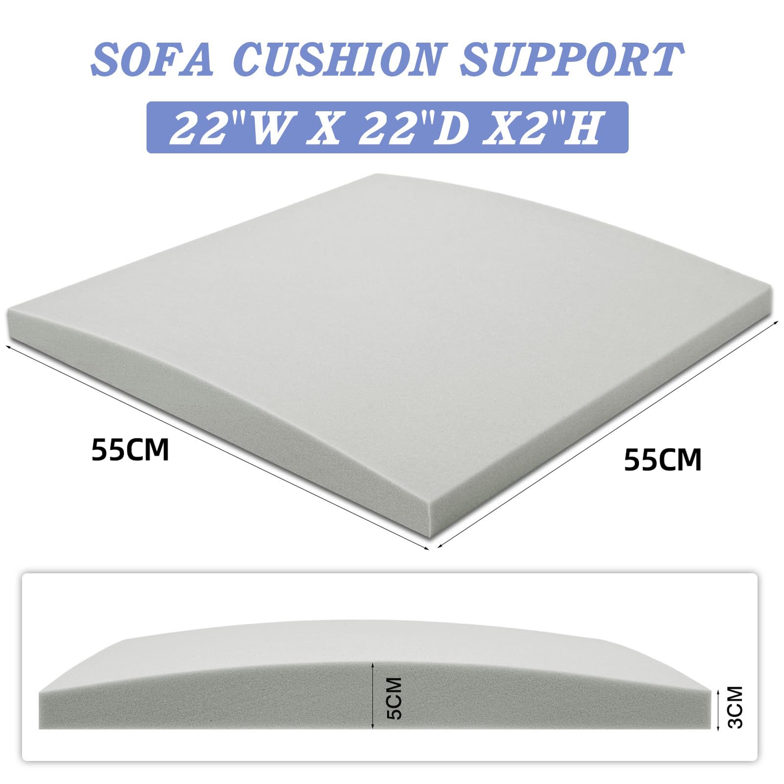 baibu Sofa Saver & Sponge Support Pad for Couch Sag Repair, 2-Pack