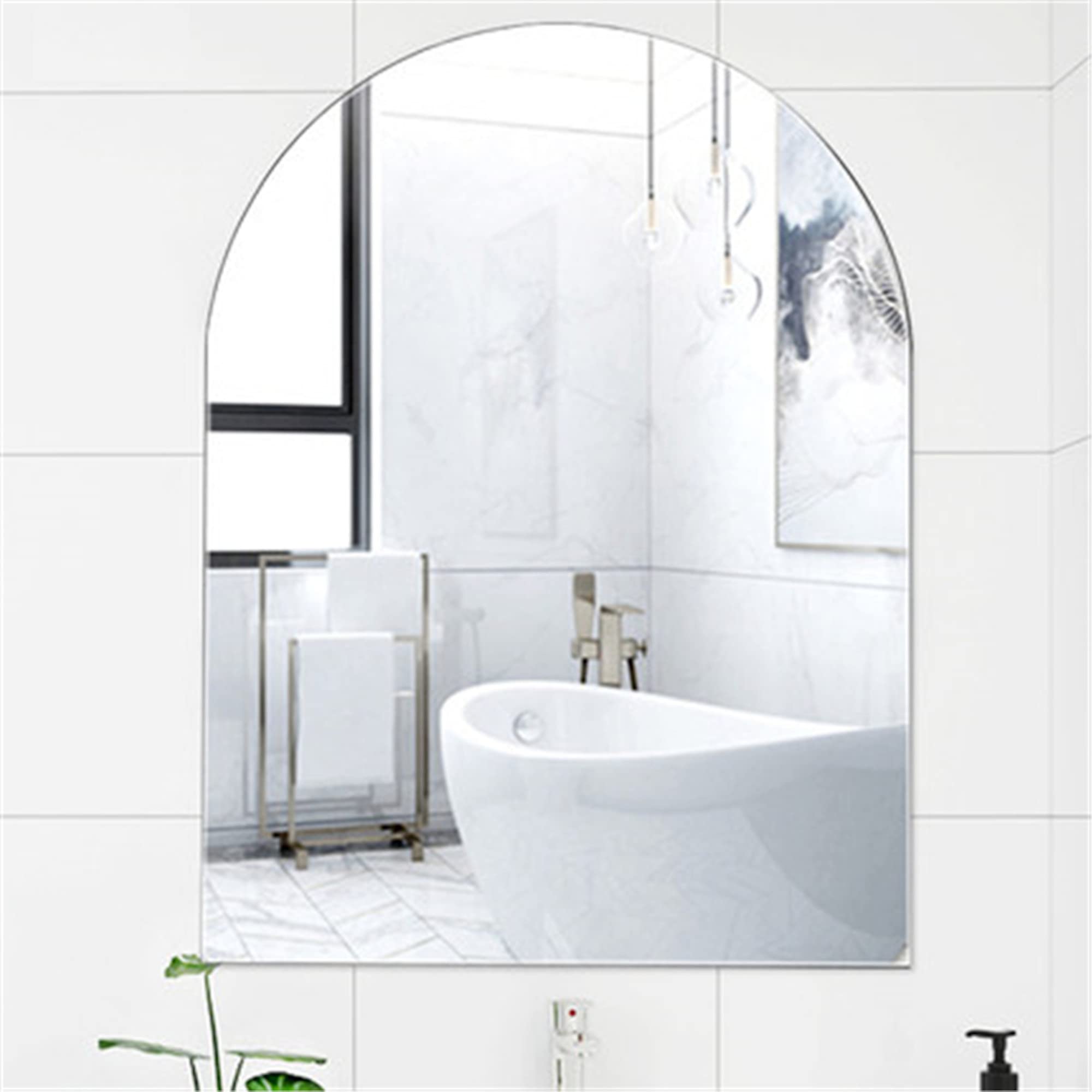 ENKI Horizon Frameless Arched Wall Mirror | Polished Glass 40x60cm
