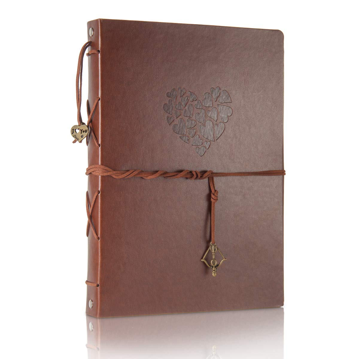 ThxMadam Vintage Leather Scrapbook Album | DIY Wedding Guest Book, 60 Pages