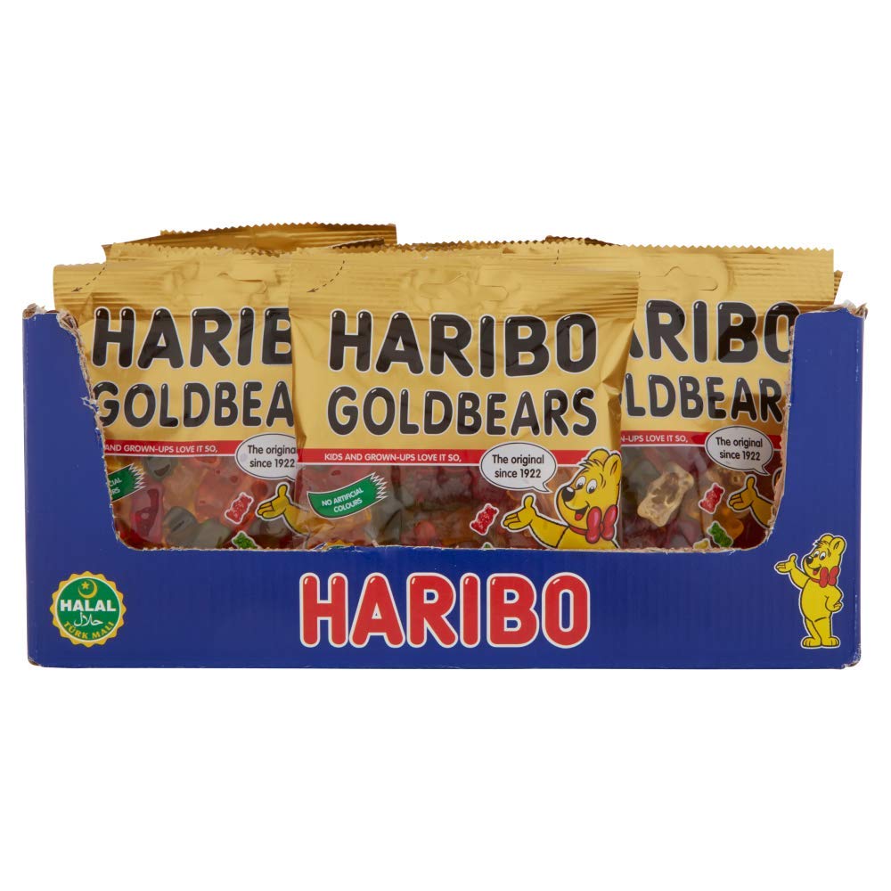 Haribo Halal Goldbears Gummy Sweets – Fruit Jellies – 100g x 24 Packs
