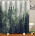 Misty Forest Shower Curtain | Waterproof Polyester, 180x180cm