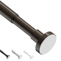 WELDUN Extendable Shower Curtain Tension Rod | 48-82cm No Drill Black Steel