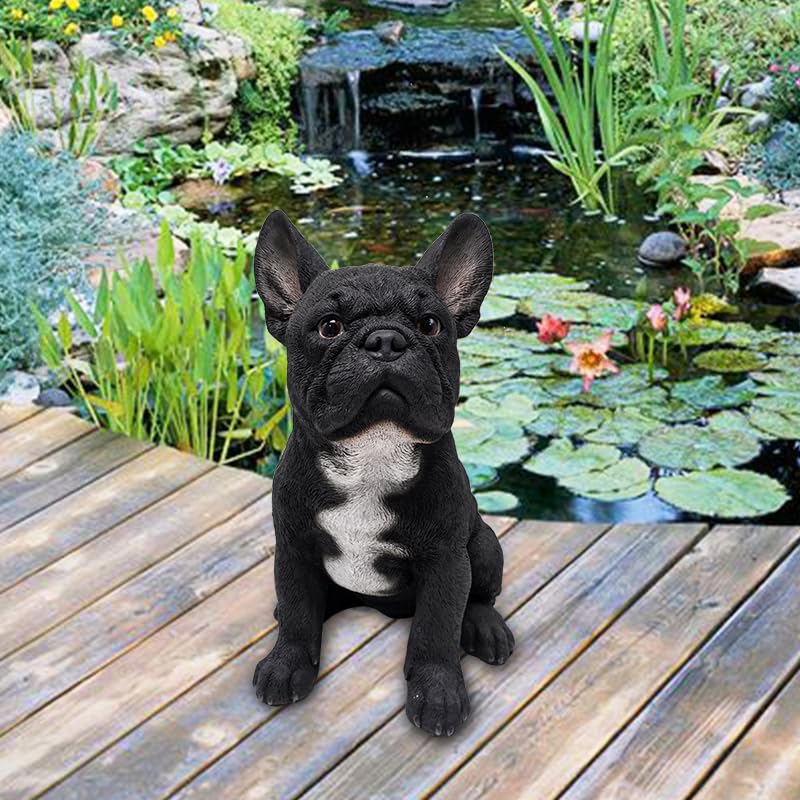 G&H Decor French Bulldog Statue – 30cm Realistic Polyresin Dog Figurine