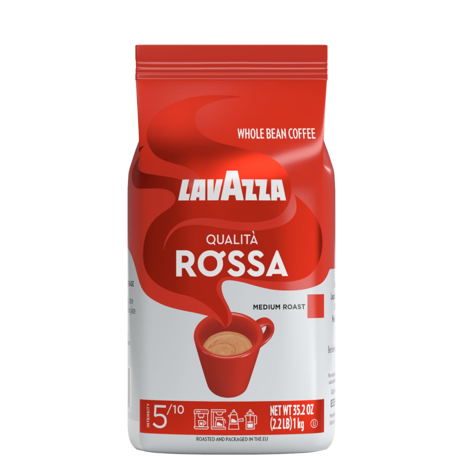 Lavazza Qualita Rossa Whole Bean Coffee – Italian Espresso Roast, 35.2 oz