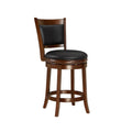 Ball & Cast Swivel Counter Stool – 24in Wood Kitchen Barstool, Cappuccino