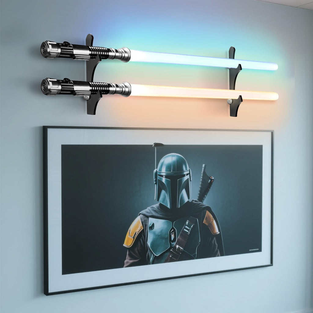 TOPNEW Lightsaber Stand/ Holder Wall Mount, Acrylic Wall Display Rack Suitable for Swords, Light SaberBlack