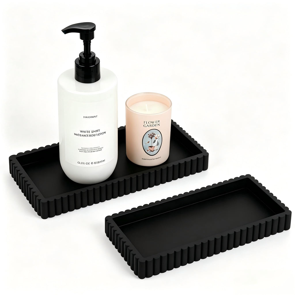 Silicone Bathroom Tray Small Vanity Organizer Rectangle Sink Caddy Sponge Holder Kitchen Counter Decor for Dish Soap, Perfume, Candle - image 1