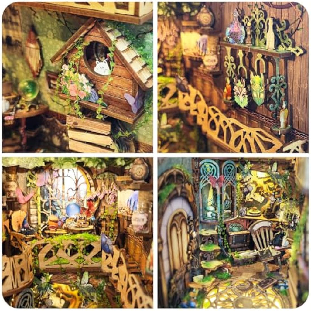 Spilay DIY Book Nook Kit - Green Wonderland 3D Wooden Puzzle Bookend
