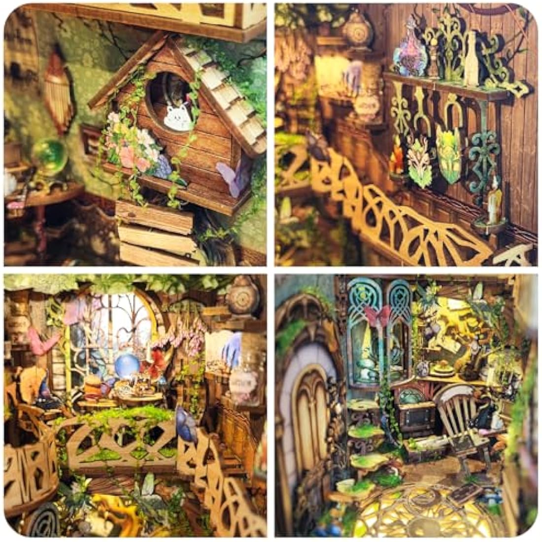 Spilay DIY Book Nook Kit - Green Wonderland 3D Wooden Puzzle Bookend