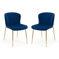 Julian Bowen Harper Velvet Dining Chairs – Set of 2 – Blue