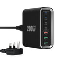Jolof Store 200W GaN USB C Fast Charging Station – 7-Port Desktop Hub
