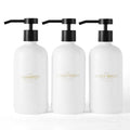 Janxin 3-Pack Refillable Shampoo and Conditioner Dispenser Set - 21oz White