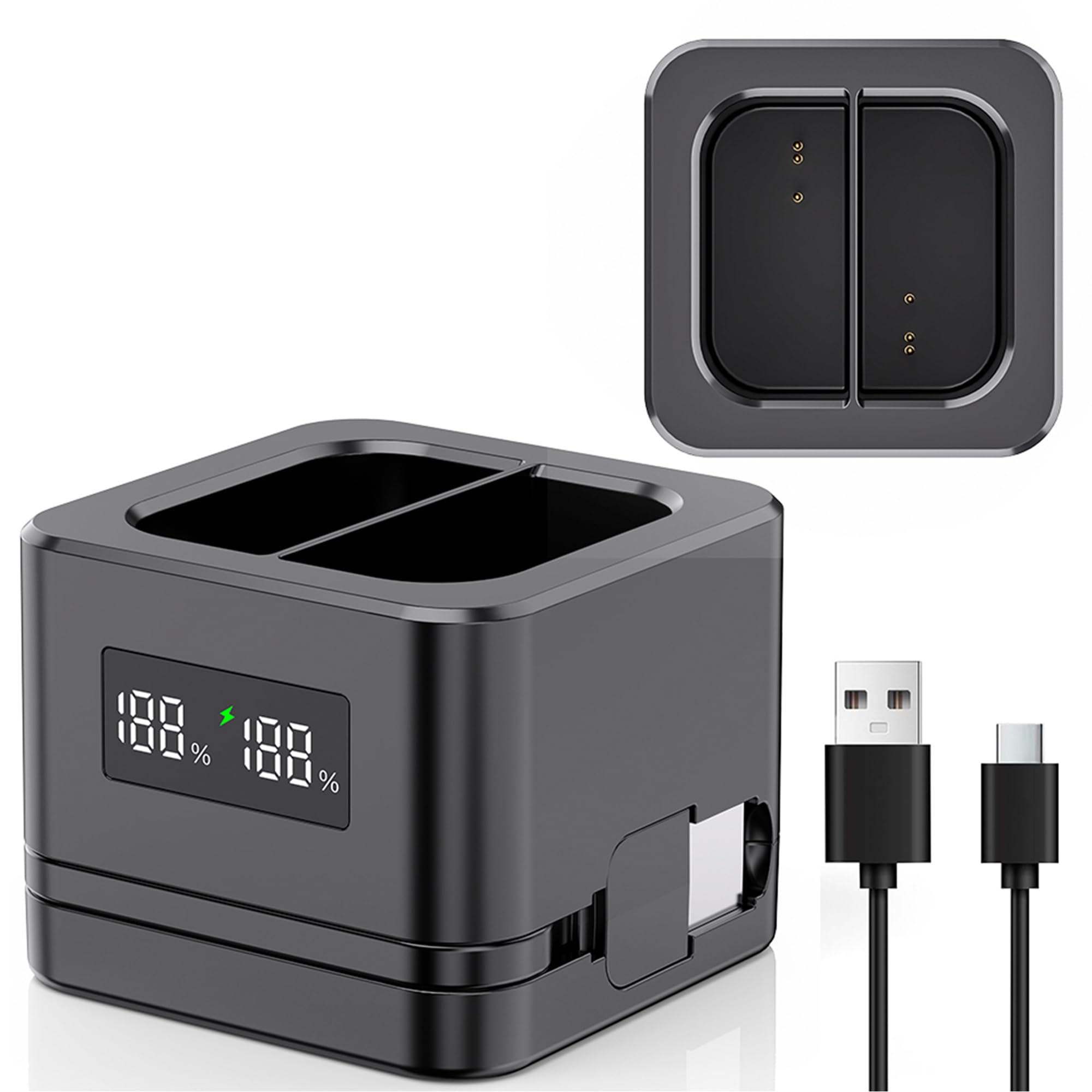 Jolof Store Dual Ring Battery Charging Station with LED Display