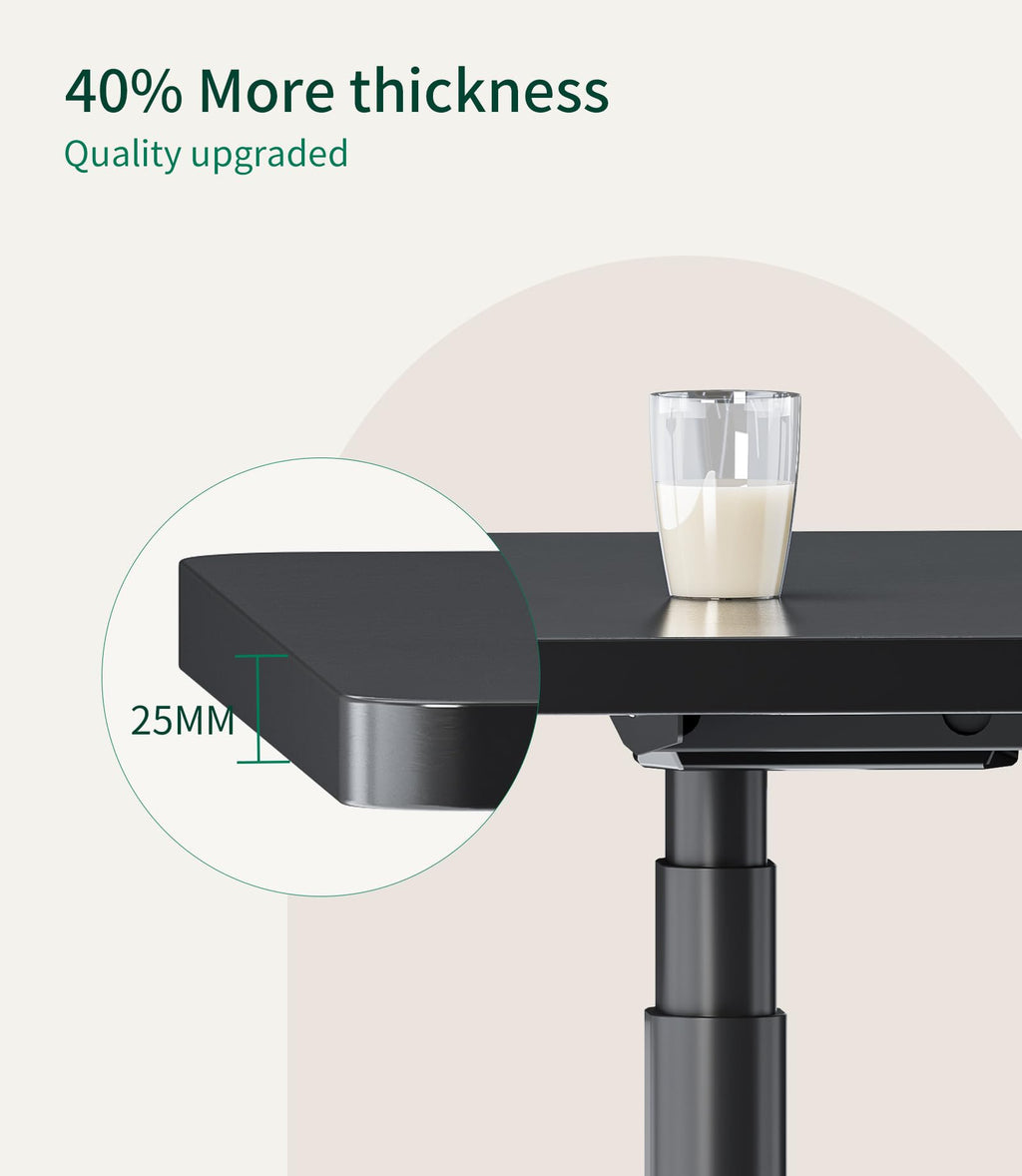MAIDeSITe Standing Desk Table Top - 120x60x2.5cm Solid Desktop
