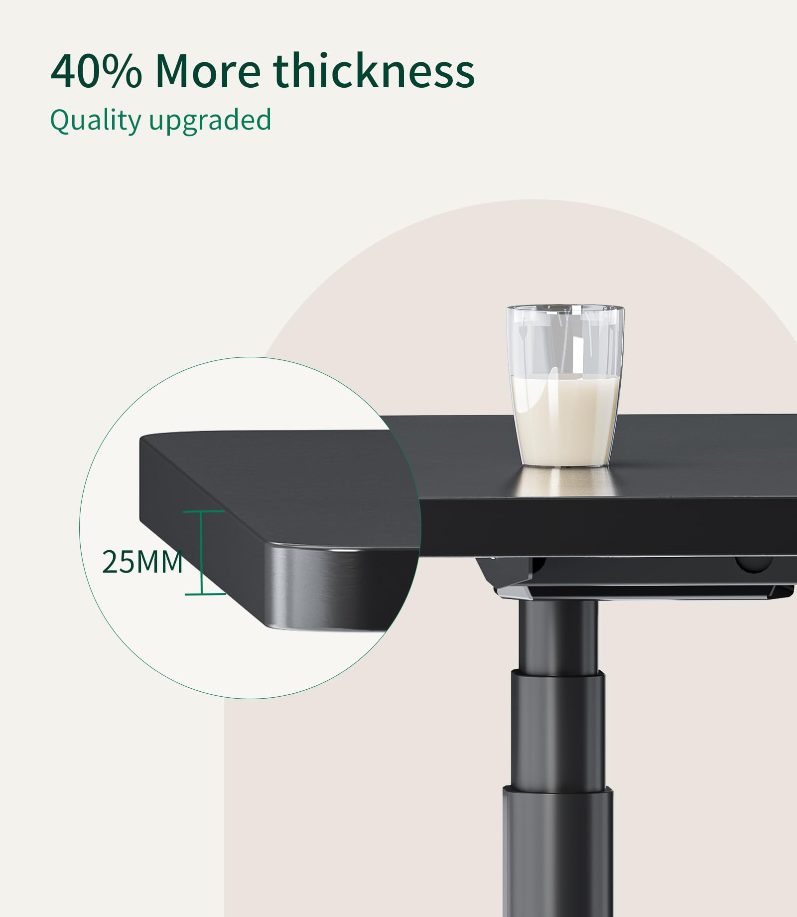 MAIDeSITe Standing Desk Table Top - 120x60x2.5cm Solid Desktop