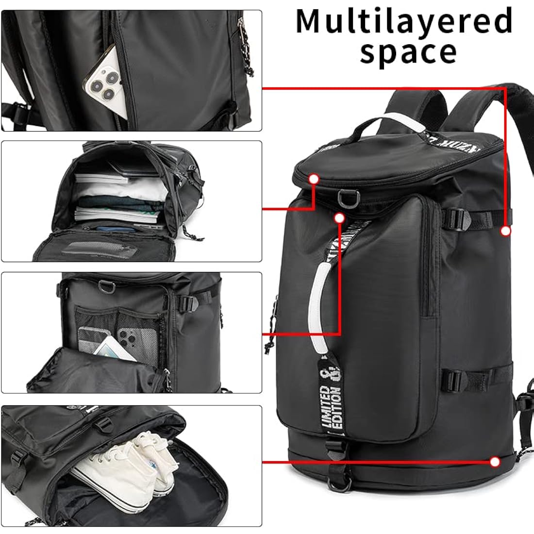 FUNYAGO 40L Gym Backpack – Waterproof Hiking Duffle Bag for Travel