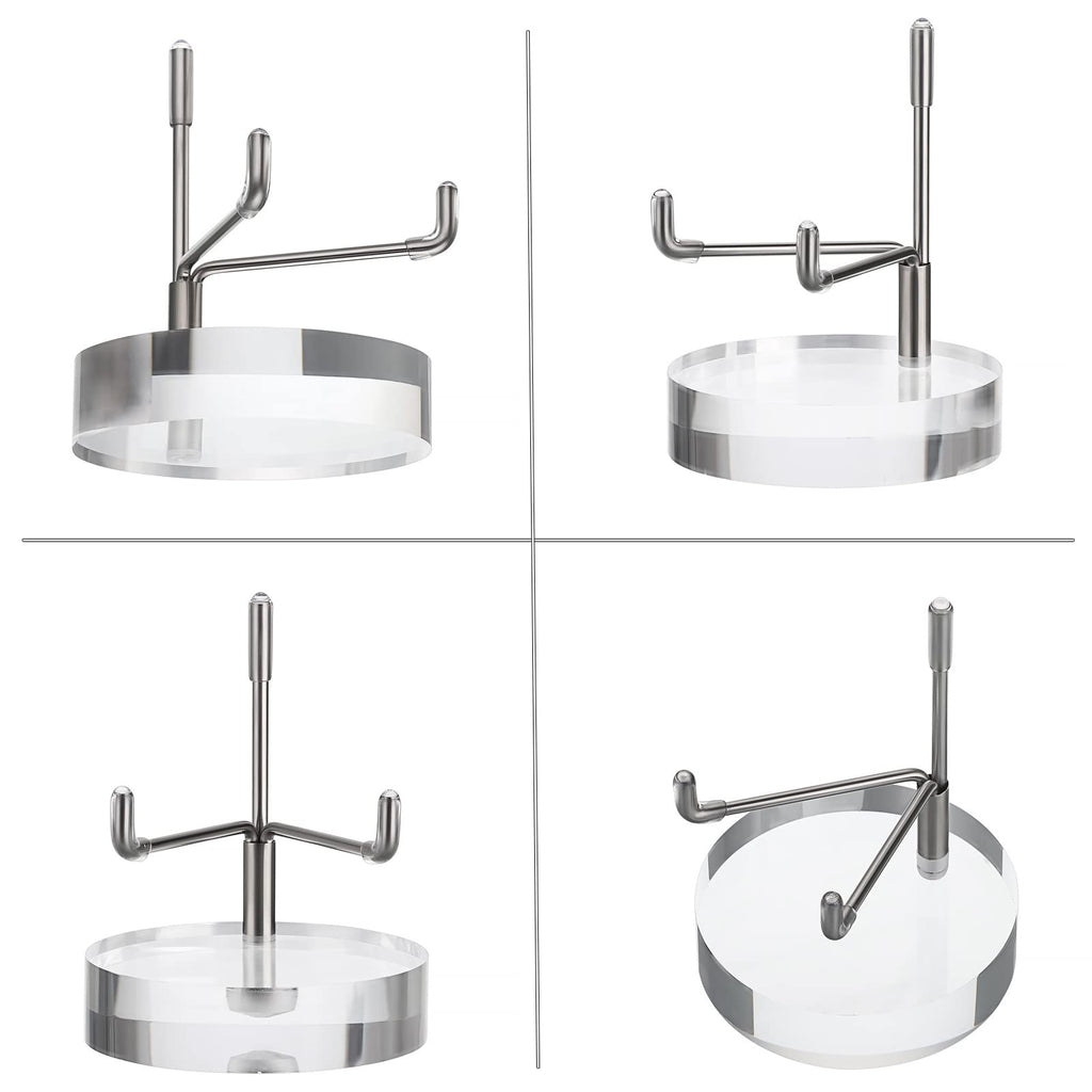 BTSKY Small Size Adjustable Silver Metal Arm Display Stand with Round Base - image 5