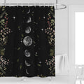 Jolof Store Moon Phase Shower Curtain | Black Gothic Celestial Decor