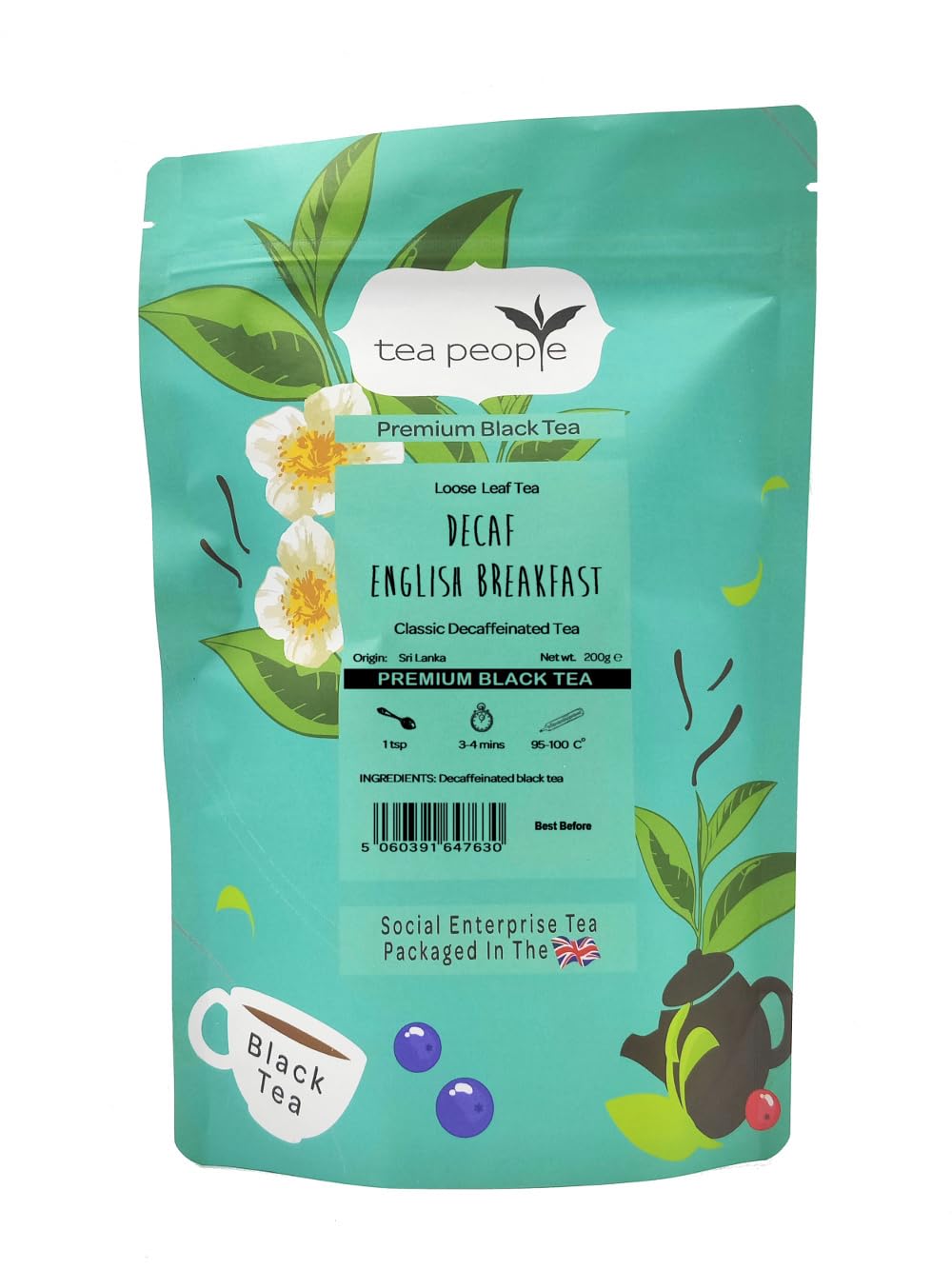 Tea People Decaf English Breakfast Black Tea - 200g Loose Leaf Refill