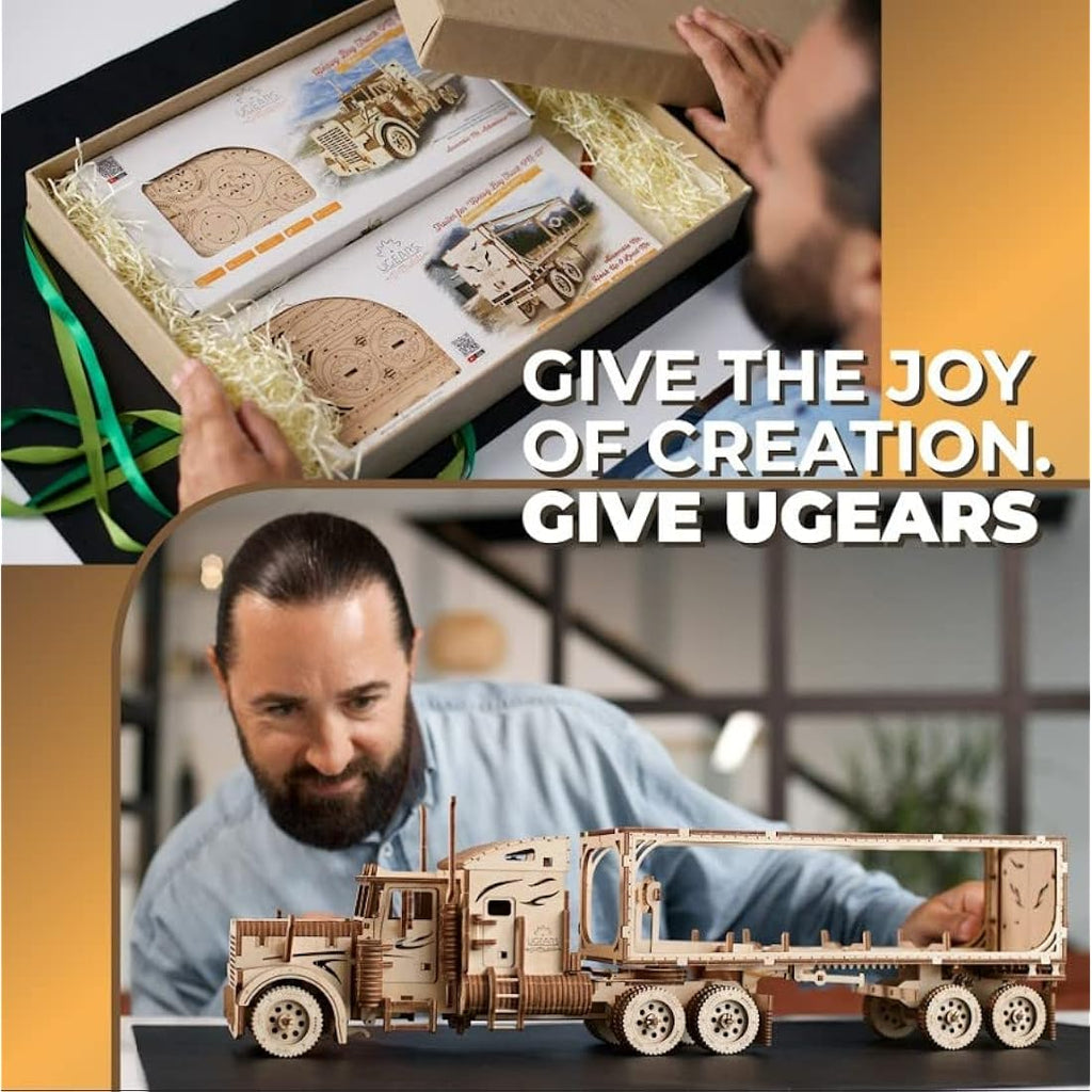 UGEARS Heavy Boy Truck VM-03 Trailer - 3D Wooden Model Kit for Adults