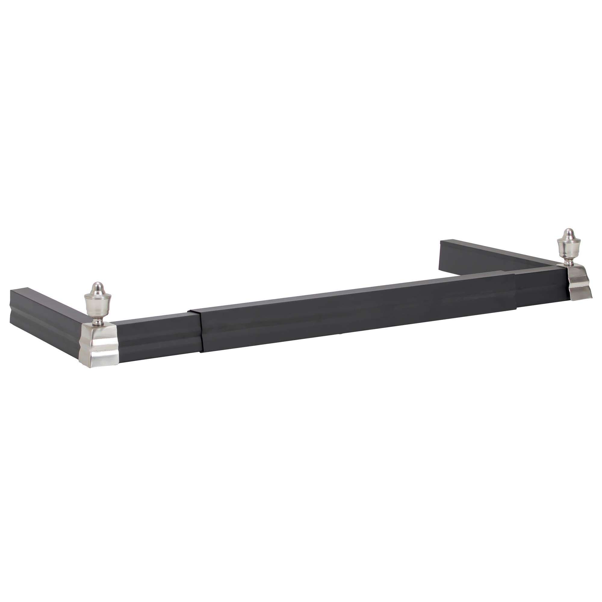 Fire Vida Metal Fireplace Fender – Modern Black and Chrome Hearth Guard