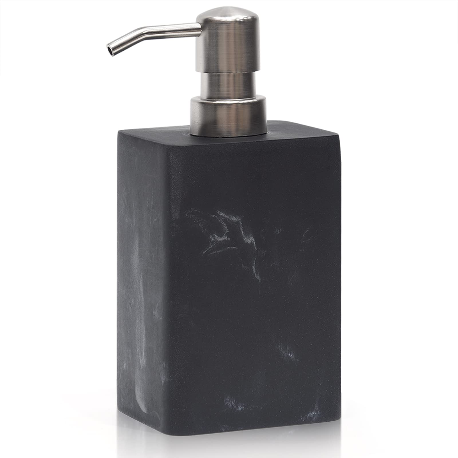 Matte Black Marble Soap Dispenser | 430ml Resin Hand Soap Bottle