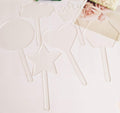 Clear Acrylic Cake Topper Blanks - 12pc DIY Mix Shapes