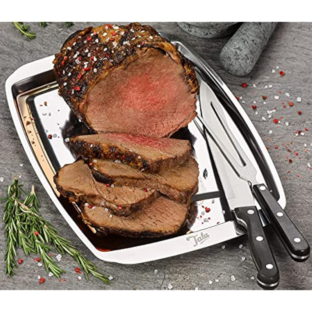 Tala Stainless Steel Carving Tray with Spikes for Meat – 35.5cm