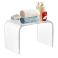 Clear Acrylic Shower Stool – Non-Slip Modern Bathroom Bench