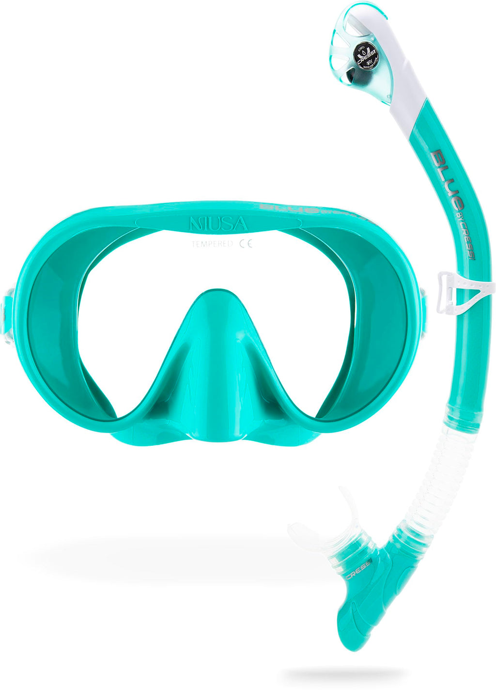 Cressi Musa & Scilla Snorkeling Set – Silicone Mask and Dry Snorkel, Aqua Green