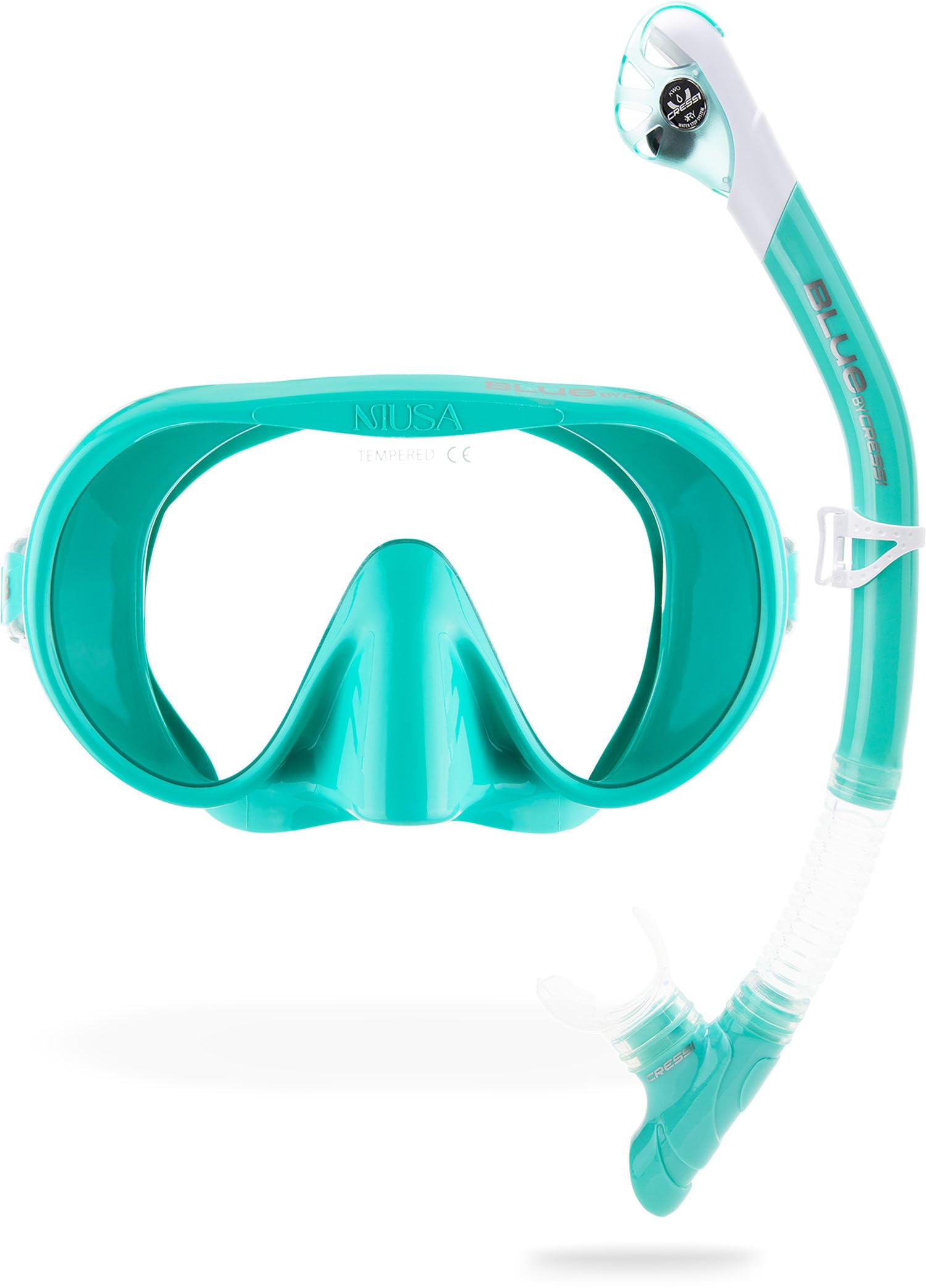 Cressi Musa & Scilla Snorkeling Set – Silicone Mask and Dry Snorkel, Aqua Green