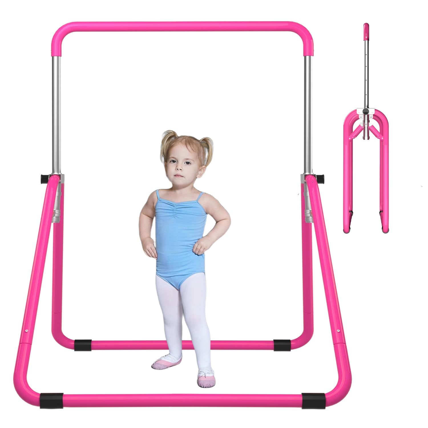 DOBESTS Kids Gymnastics Bar – Adjustable Folding Training Bar for Home