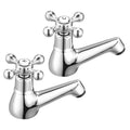 Wasserrhythm Victorian Basin Pillar Taps | Traditional Chrome Brass Pair