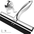 BROTOU 10 Inch Stainless Steel Shower Squeegee with Suction Cup Hook