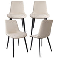 Beryluck Mid Century Modern Faux Leather Dining Chairs - Set of 4