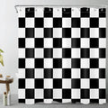 Black and White Plaid Shower Curtain | Waterproof Polyester
