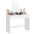 VASAGLE Modern White Makeup Vanity | Dressing Table with Large Mirror