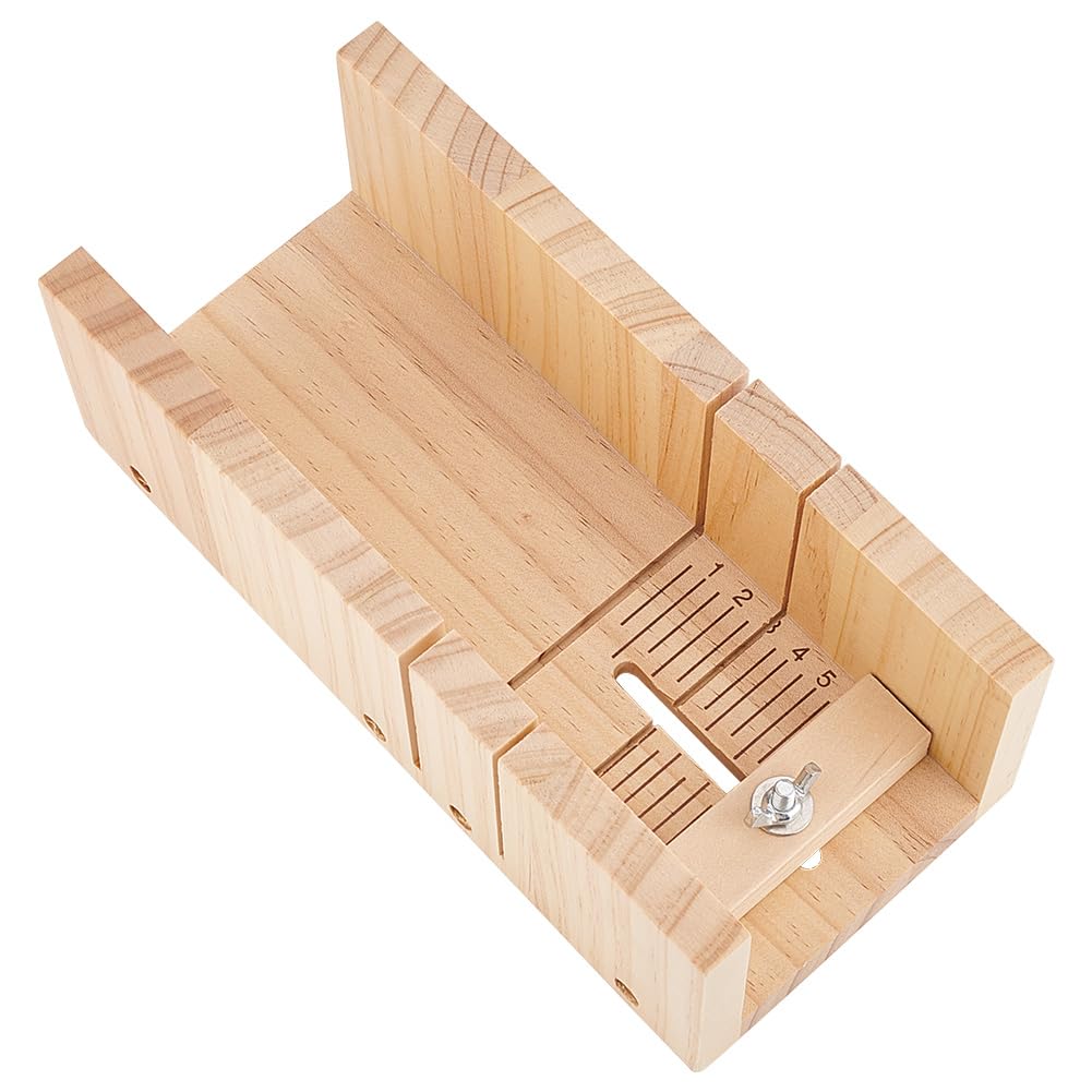 PH PandaHall Adjustable Wooden Soap Cutting Box for DIY Handmade Soap