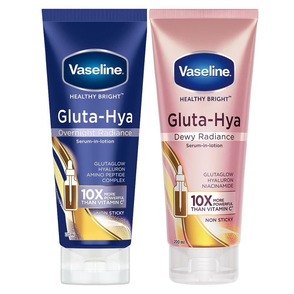 Vaseline Gluta-Hya Overnight & Dewy Radiance Lotion Combo - 200ml