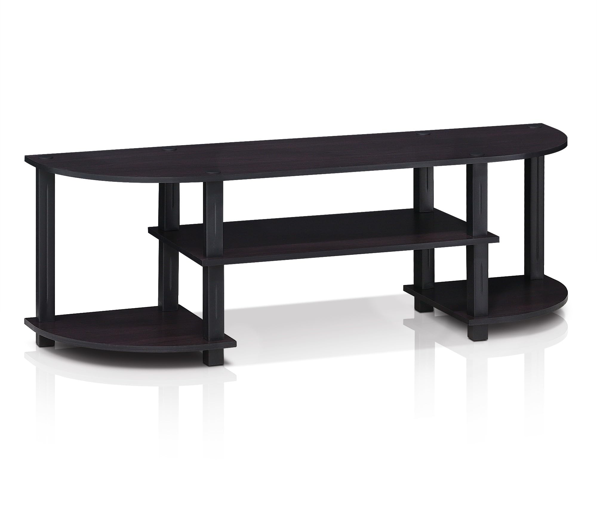 Furinno Turn-S-Tube TV Stand for 55 Inch TV - Dark Walnut Wood