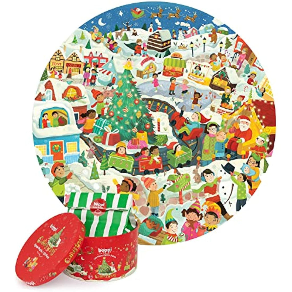 Boppi 150 Piece Round Christmas Jigsaw Puzzle for Kids - Recycled Card