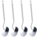Toilet Brush 4 Pack – Curved Rim Cleaner with Long Handle