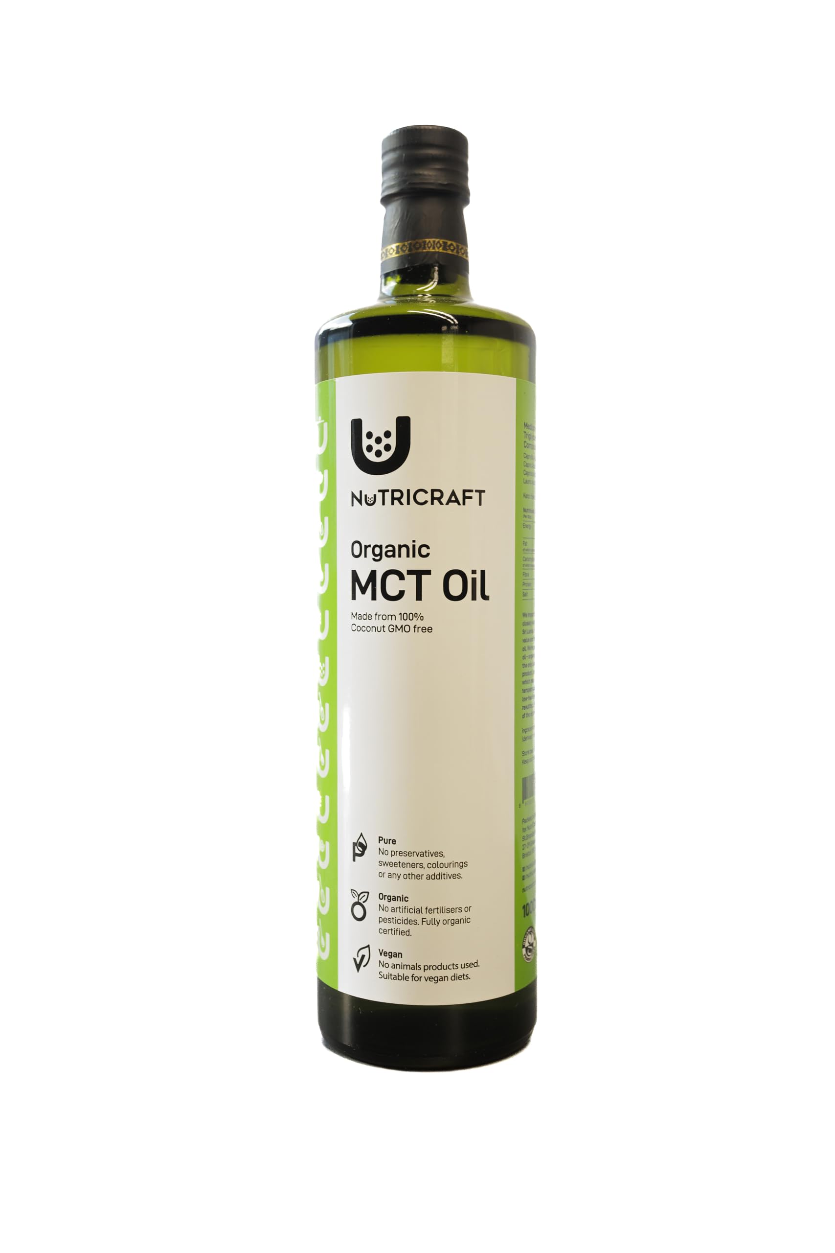 NutriCraft Pure Organic MCT Oil – 1L Keto-Friendly Coconut Supplement