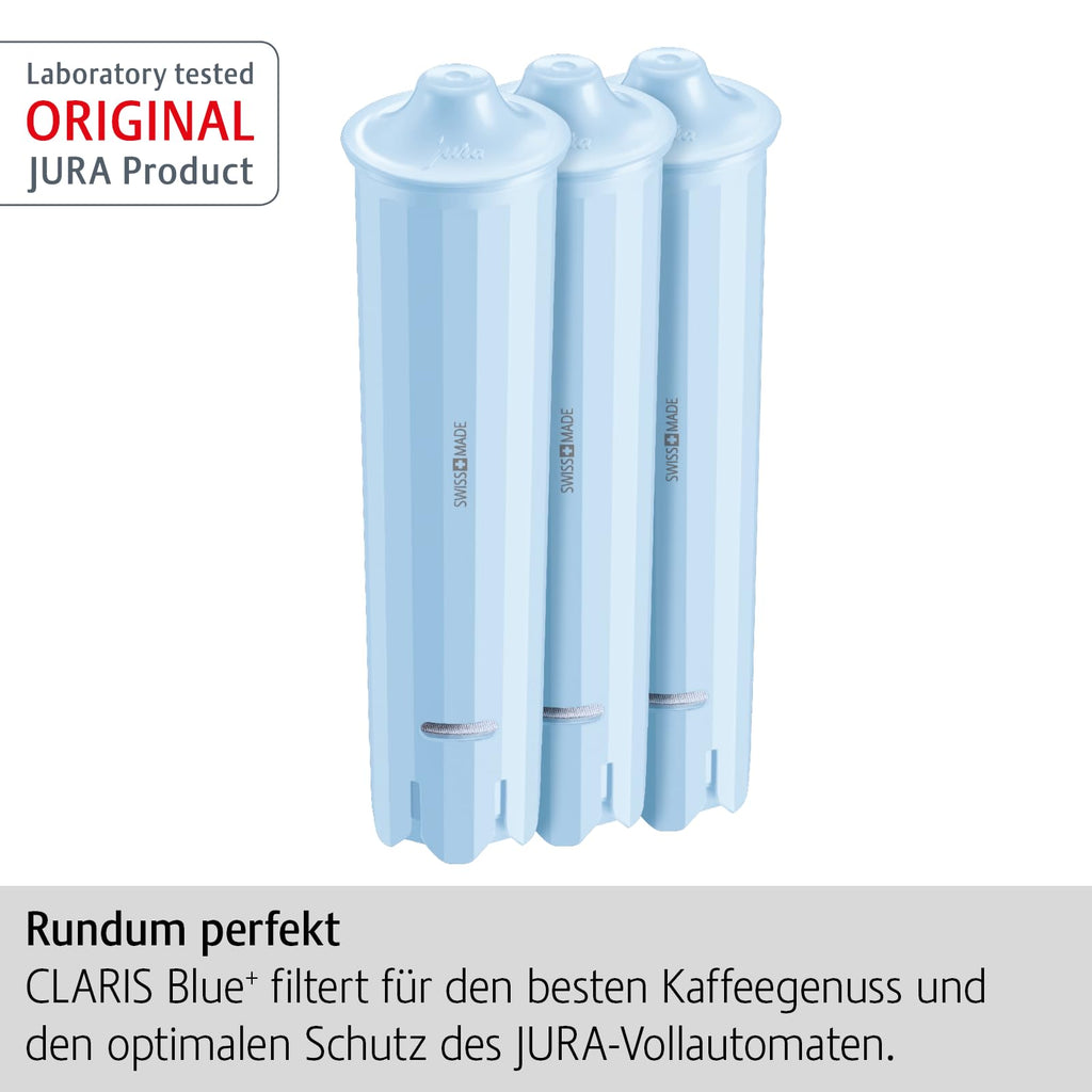 JURA Claris Blue Water Filter Cartridge for Coffee Machines – 3 Pack