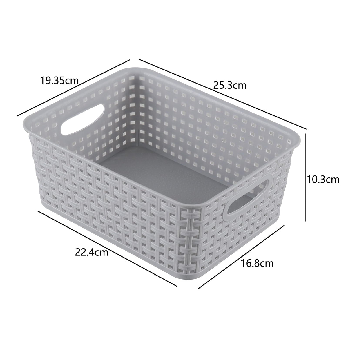 Jnktka 6 Pack Woven Storage Basket, Small Plastic Baskets for Shelves, Grey