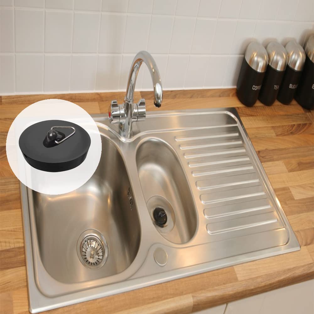 2 Pcs Drain Stopper Set, Bath Plugs, Sink Plug Rubber with Hanging Ring for Bathtub, Kitchen and Bathroom - image 5