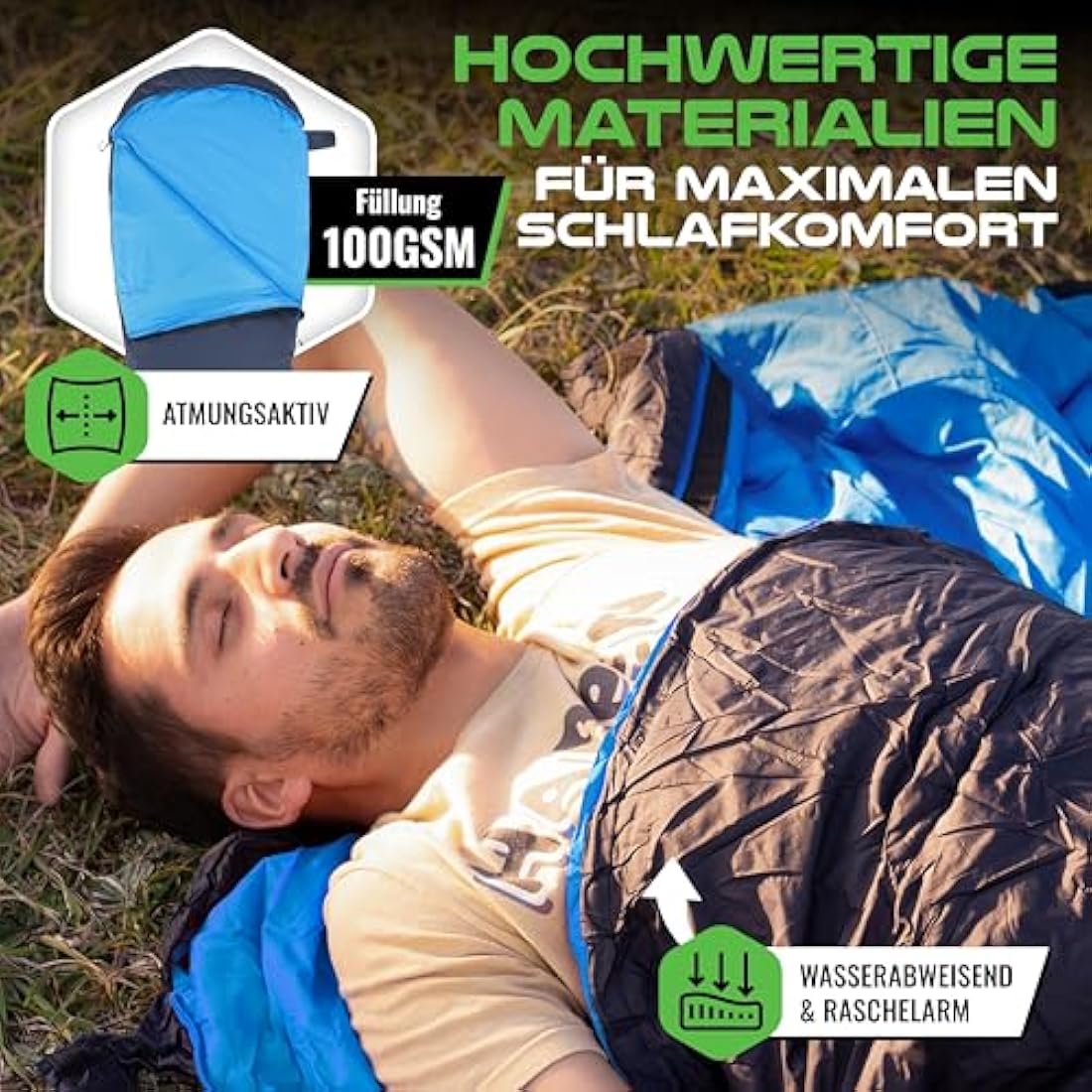 MOUNTREX Ultralight Mummy Sleeping Bag – 720g Compact Summer Gear
